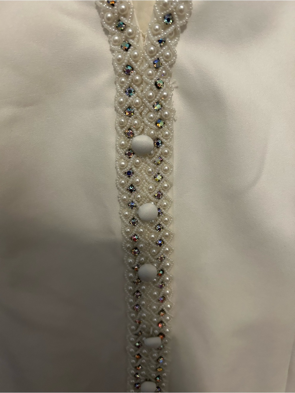 Jack Bryan Embellished white cream Sleeveless Vest shirt - Picture 8 of 8